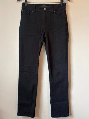 Lauren Ralph Lauren Premier Straight Leg Black Stretch Jeans 4
